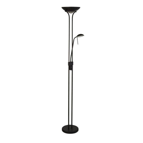 Searchlight Mother & Child LED Floor Lamp - Matt Black Metal - Comet Lighting