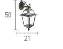 Searchlight New Orleans Black Gold Outdoor Wall Downlighter Glass - Comet Lighting