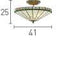 Searchlight New York Brass 2 Light Semi-FlushÂ Weathered Tiffany Glass - Comet Lighting