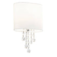 Searchlight Nina Chrome Wall Light Crystal White Shade - Comet Lighting