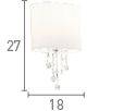 Searchlight Nina Chrome Wall Light Crystal White Shade - Comet Lighting