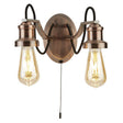 Searchlight Olivia 2 Light Ceiling Black Cable Copper - Comet Lighting