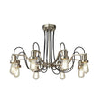 Searchlight Olivia 8Lt Pendant - Satin Silver with Black Braided Cable - Comet Lighting