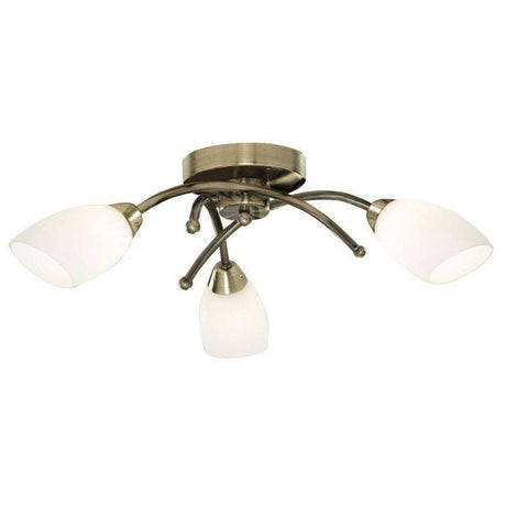 Searchlight Opera Brass 3 Light Glass Shades - Comet Lighting