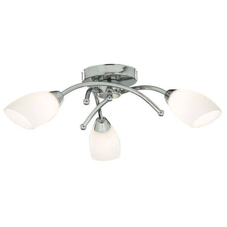 Searchlight Opera Chrome 3 Light Glass Shades - Comet Lighting