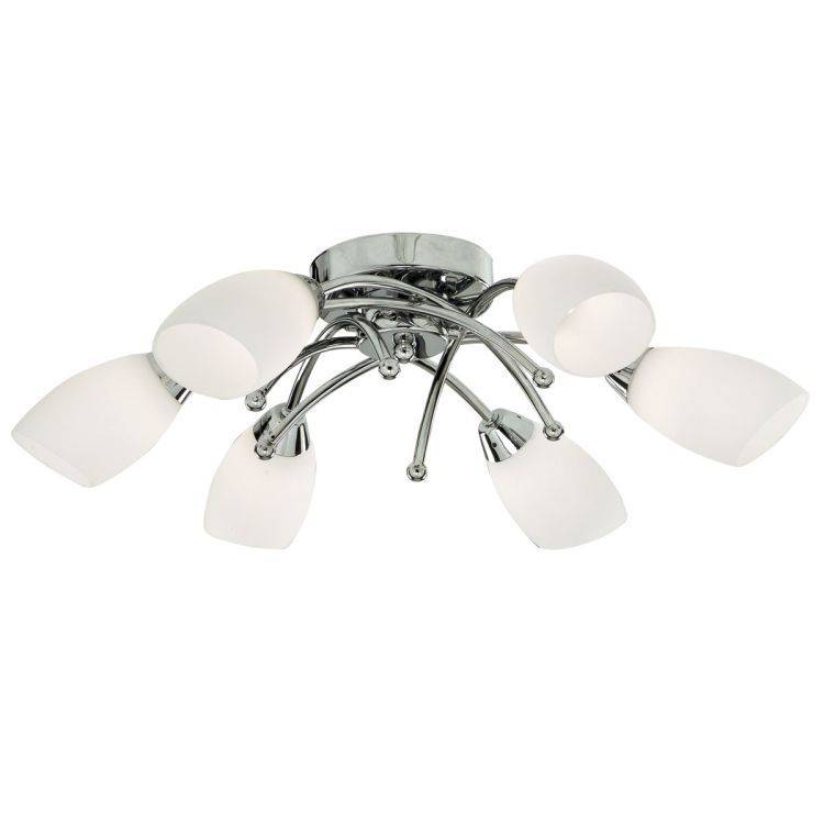 Searchlight Opera Chrome 6 Light Glass Shades - Comet Lighting