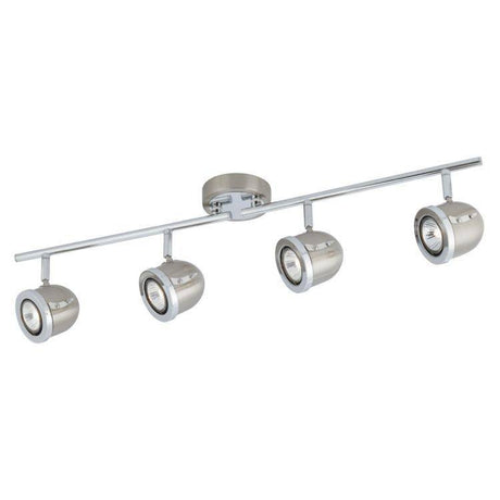 Searchlight Palmer Silver 4 Light Adjustable Bar Spotlight Chrome - Comet Lighting