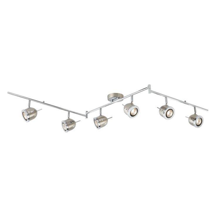 Searchlight Palmer Silver 6 Light Adjustable Bar Spotlight Chrome - Comet Lighting