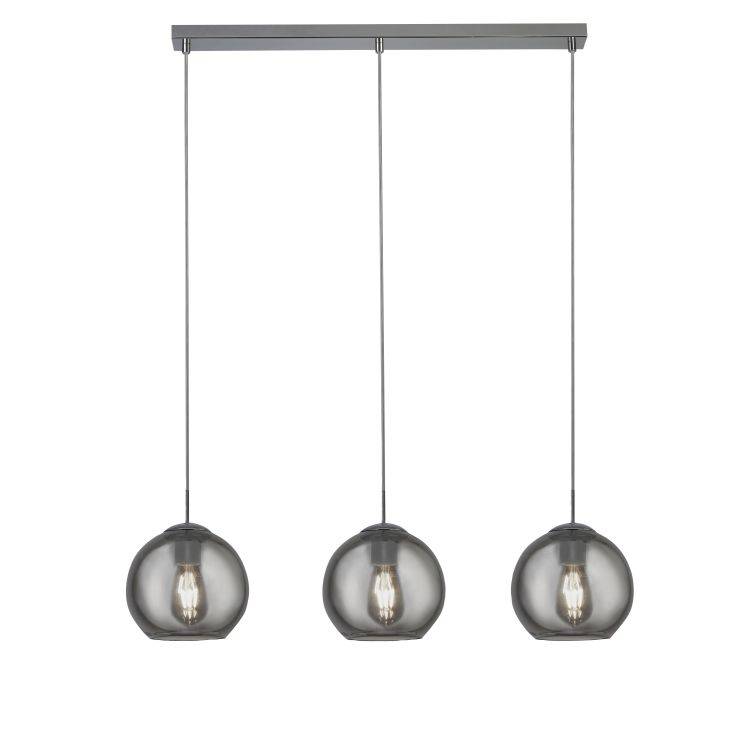 Searchlight Pendant 3Lt Bar| Chrome| Smoke Glass - Comet Lighting