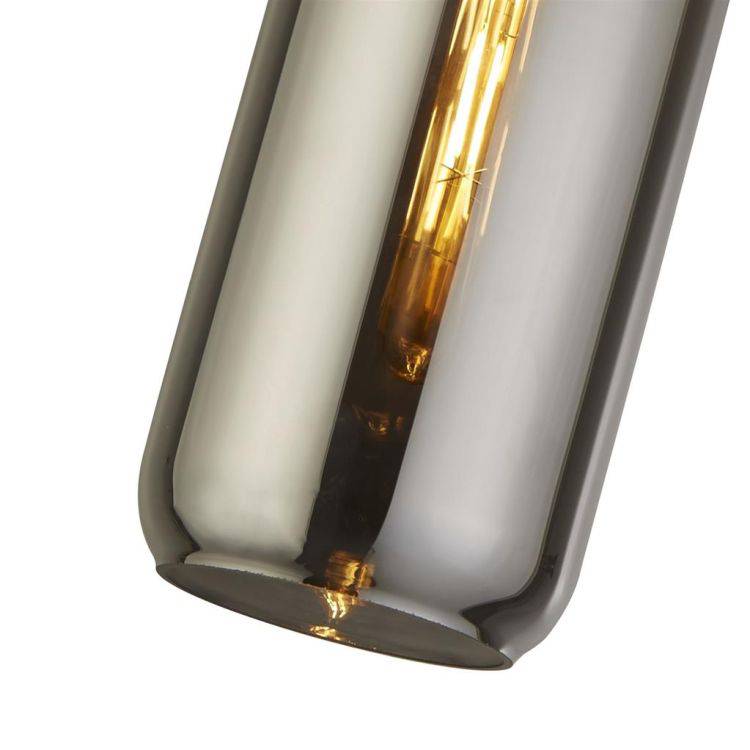 Searchlight Pipette Ceiling Pendant - Brass & Smoked Glass - Comet Lighting