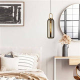 Searchlight Pipette Ceiling Pendant - Brass & Smoked Glass - Comet Lighting