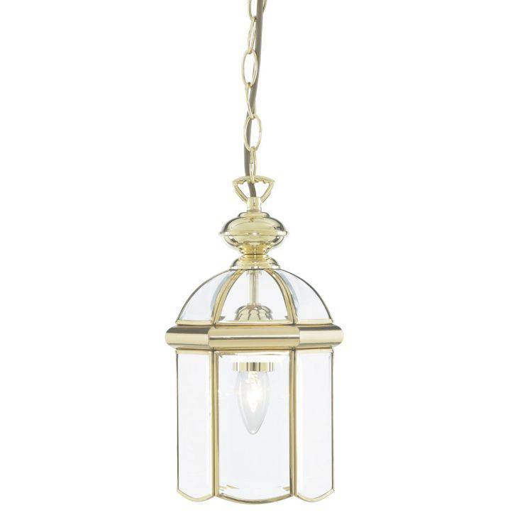 Searchlight Polished Brass Lantern Domed Glass Shade - Comet Lighting