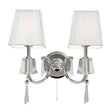 Searchlight Portico Chrome 2 Light Wall Bracket White String Shades - Comet Lighting