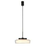 Searchlight Puck Bathroom Pendant Light - Black Metal & Opal| IP45 - Comet Lighting