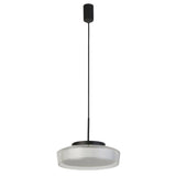 Searchlight Puck Bathroom Pendant Light - Black Metal & Opal| IP45 - Comet Lighting