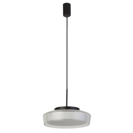 Searchlight Puck Bathroom Pendant Light - Black Metal & Opal| IP45 - Comet Lighting