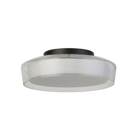 Searchlight Puck Flush Bathroom Ceiling Light - Black Metal & Opal| IP44 - Comet Lighting