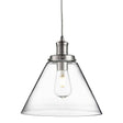 Searchlight Pyramid Chrome Pendant Light Glass Shade - Comet Lighting