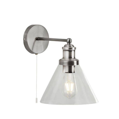 Searchlight Pyramid Wall Light - SS| Clear Glass Shade - Comet Lighting