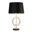 Searchlight Roman Table Lamp With Marble Base| Gold With Black Shade| Gold Interior - Comet Lighting