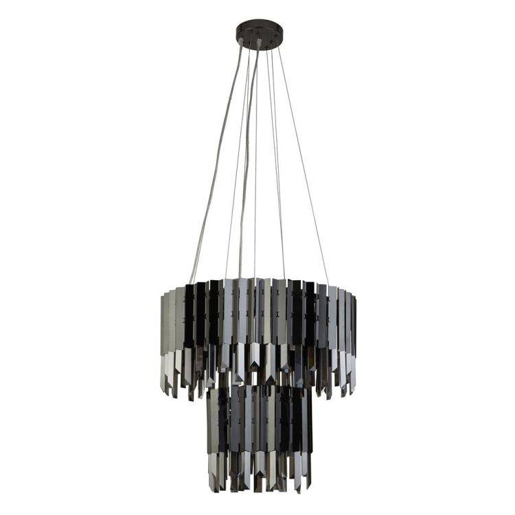 Searchlight Rotunda 9Lt Ceiling Pendant - Chrome & Smoked Crystal - Comet Lighting