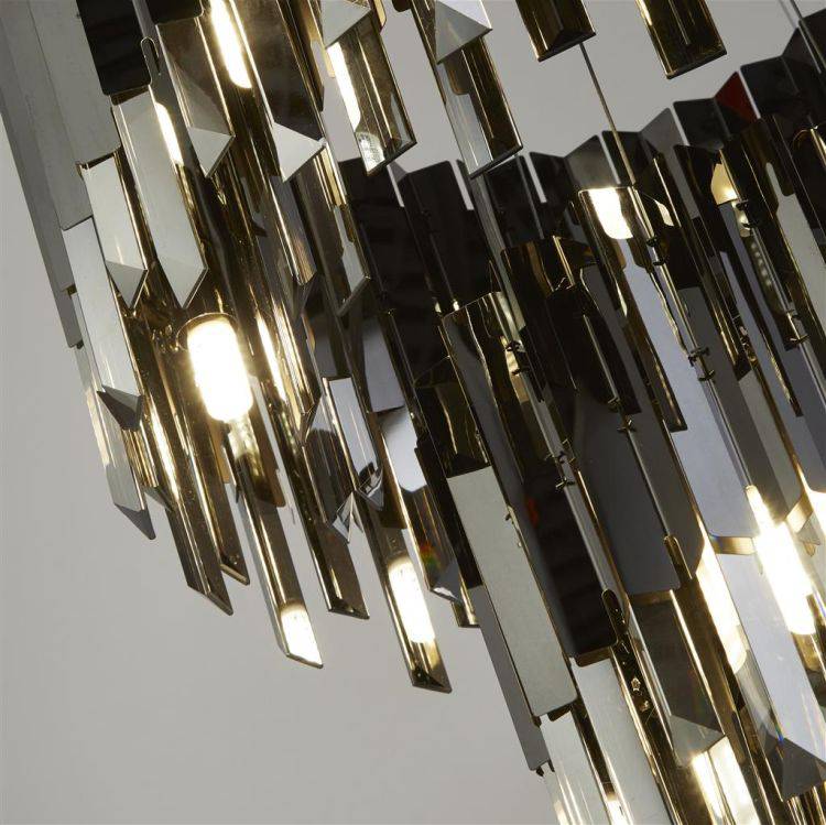 Searchlight Rotunda 9Lt Ceiling Pendant - Chrome & Smoked Crystal - Comet Lighting