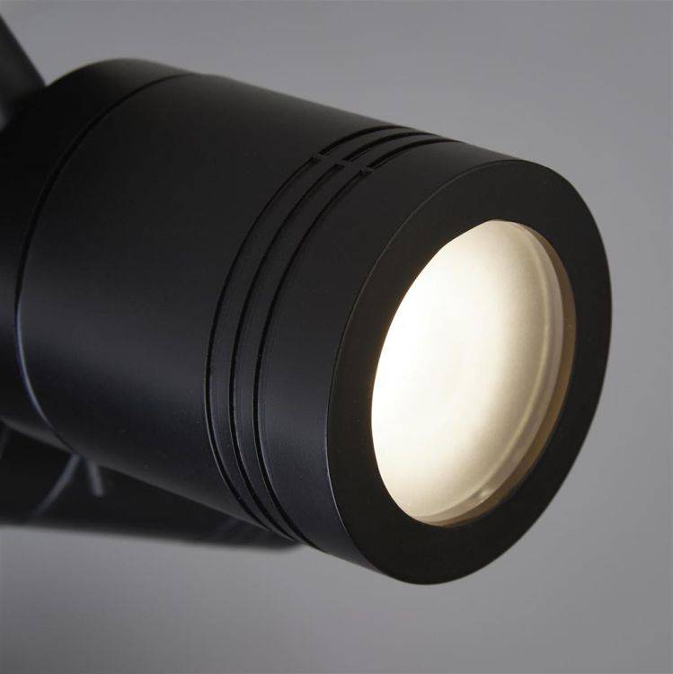 Searchlight Samson 3Lt Round Bathroom Spotlight- Black Metal| IP44 - Comet Lighting