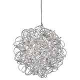 Searchlight Scribble Chrome 6 Light Pendant Diamond Cut Aluminium - Comet Lighting