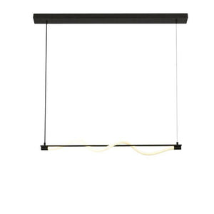 Searchlight Serpent LED Semi-Flush Ceiling Pendant - Black Metal & Opal - Comet Lighting