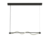 Searchlight Serpent LED Semi-Flush Ceiling Pendant - Black Metal & Opal - Comet Lighting