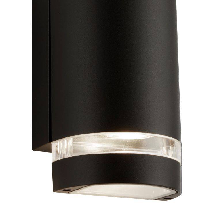 Searchlight Sheffield LED 2Lt Outdoor Light-Black & Clear Diffuser| IP44 - Comet Lighting