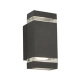 Searchlight Sheffield LED Outdoor Wall Light -Grey| Clear Diffuser| IP44 - Comet Lighting