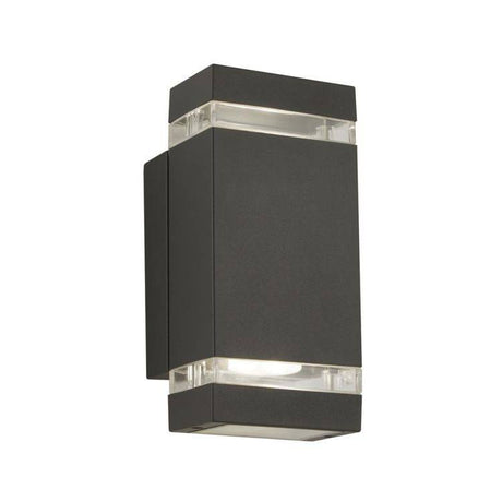 Searchlight Sheffield LED Outdoor Wall Light -Grey| Clear Diffuser| IP44 - Comet Lighting