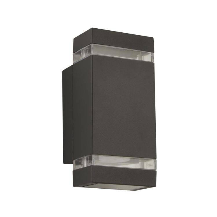 Searchlight Sheffield LED Outdoor Wall Light -Grey| Clear Diffuser| IP44 - Comet Lighting