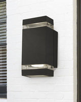 Searchlight Sheffield LED Outdoor Wall Light -Grey| Clear Diffuser| IP44 - Comet Lighting