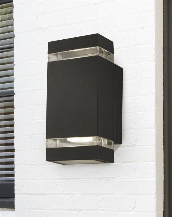 Searchlight Sheffield LED Outdoor Wall Light -Grey| Clear Diffuser| IP44 - Comet Lighting