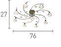 Searchlight Sierra Brass 9 Light Semi-Flush Glass Shades - Comet Lighting