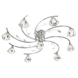 Searchlight Sierra Chrome 9 Light Semi Flush Sculptured Glass Shades - Comet Lighting