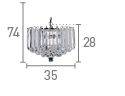 Searchlight Sigma Chrome 4 Light Fitting Crystal - Comet Lighting