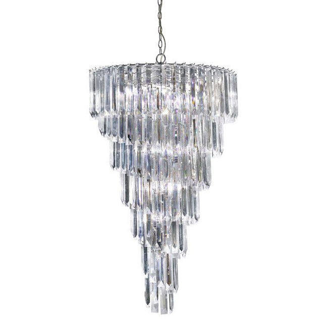 Searchlight Sigma Chrome 9 Light Chandelier Prisms - Comet Lighting