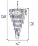 Searchlight Sigma Chrome 9 Light Chandelier Prisms - Comet Lighting