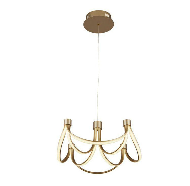 Searchlight Signature 8Lt LED Ceiling Pendant - Gold & Opal - Comet Lighting