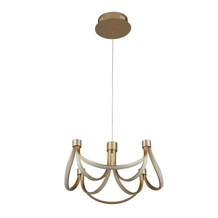 Searchlight Signature 8Lt LED Ceiling Pendant - Gold & Opal - Comet Lighting