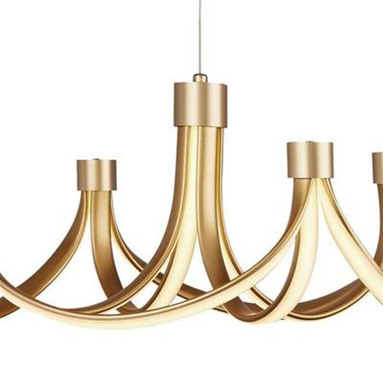 Searchlight Signature 8Lt LED Ceiling Pendant - Gold & Opal - Comet Lighting