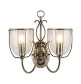 Searchlight Silhouette Brass 2 Light Wall Bracket Glass Shades - Comet Lighting