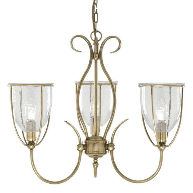 Searchlight Silhouette Brass 3 Light Glass Shades - Comet Lighting