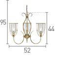 Searchlight Silhouette Brass 3 Light Glass Shades - Comet Lighting