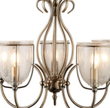 Searchlight Silhouette Brass 5 Light Glass Shades - Comet Lighting