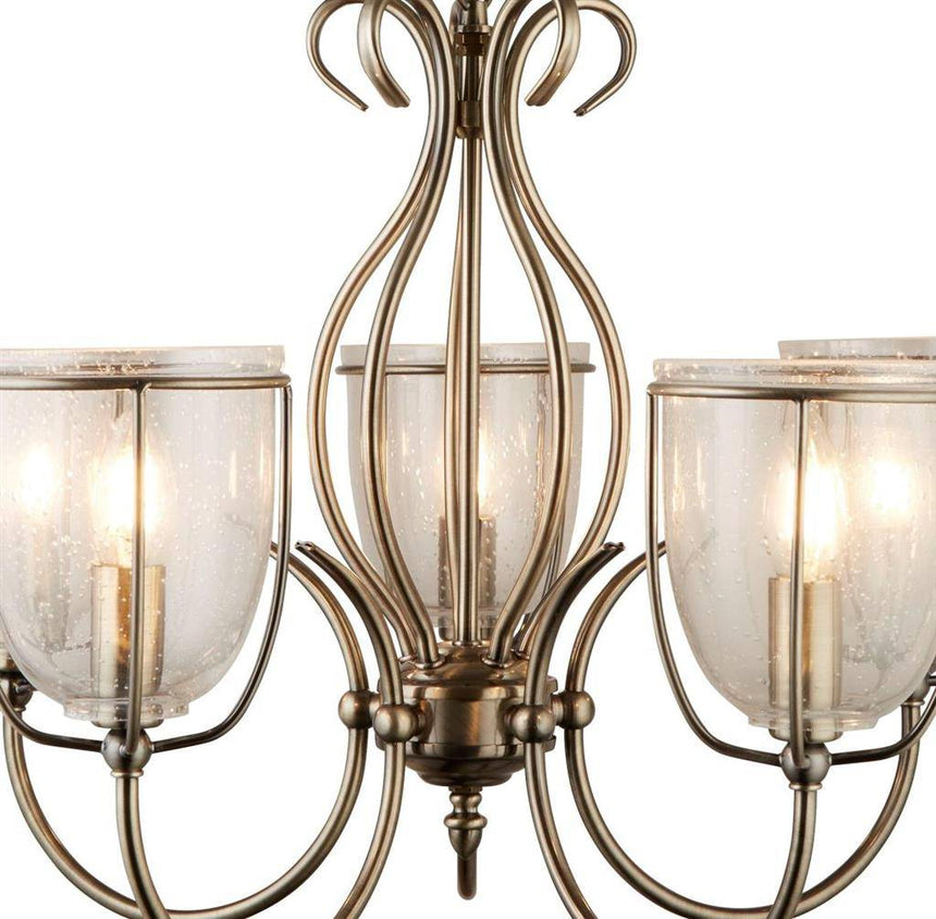 Searchlight Silhouette Brass 5 Light Glass Shades - Comet Lighting