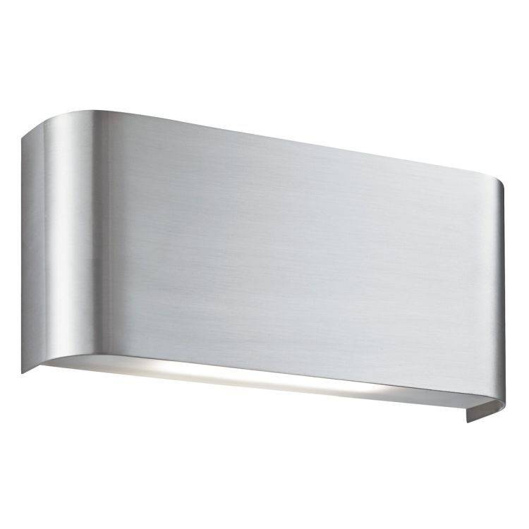 Searchlight Silver 20 Oblong Curved Wall Light - Comet Lighting